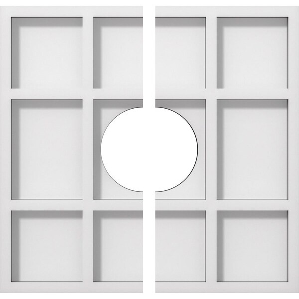 Ekena Millwork Rubik Architectural Grde PVC Contemporary Ceiling Medallion, Two Piece, 10"OD x 3"ID x 3 1/2"C x 1"P CMP10RK2-03000 - main